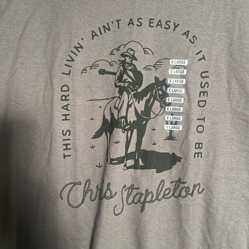 Chris Stapleton Men's Mineral Stone Acid Distressed Vintage Wash Tee T-Shirt/New